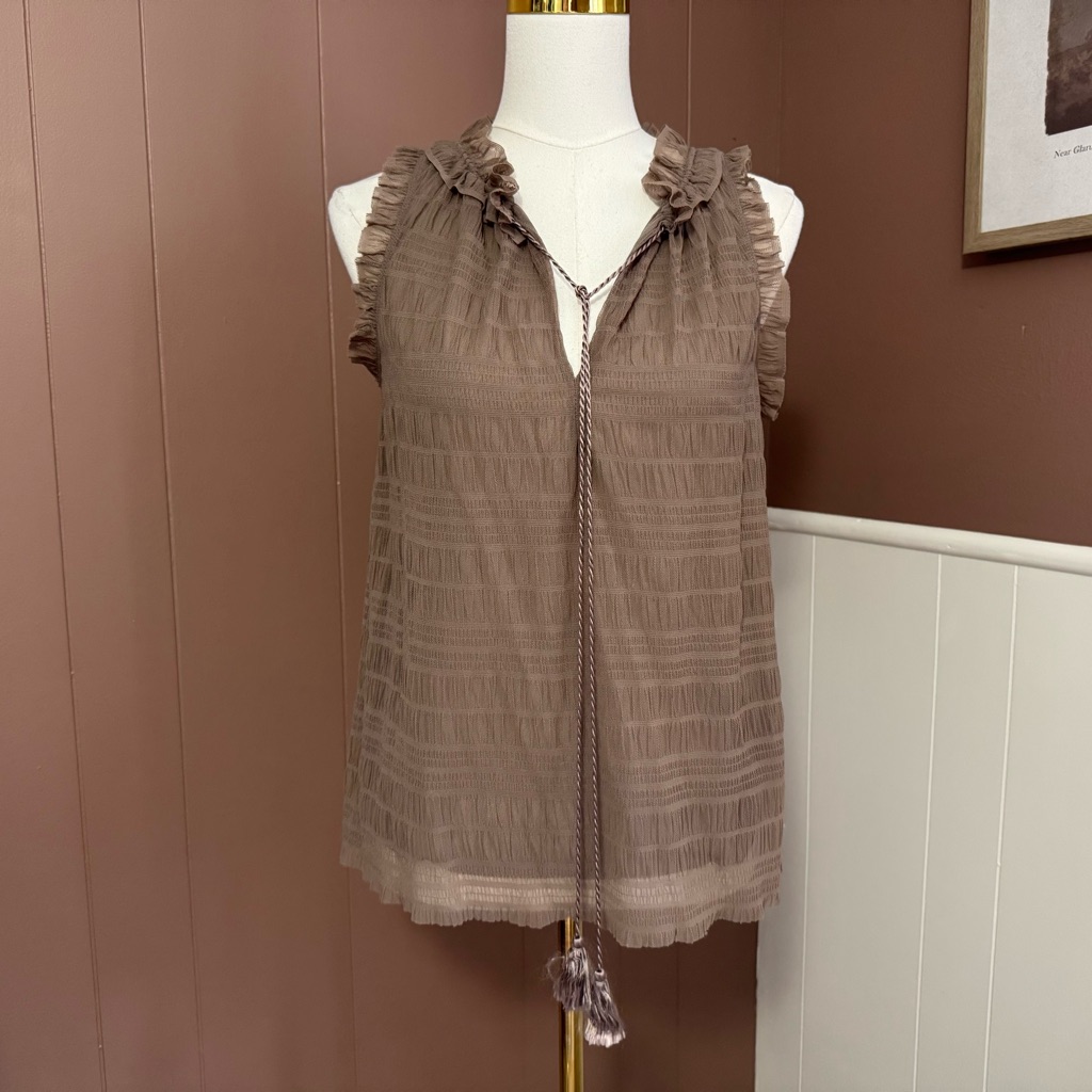 Nwt Max Studio Chiffon Ruffled Tank